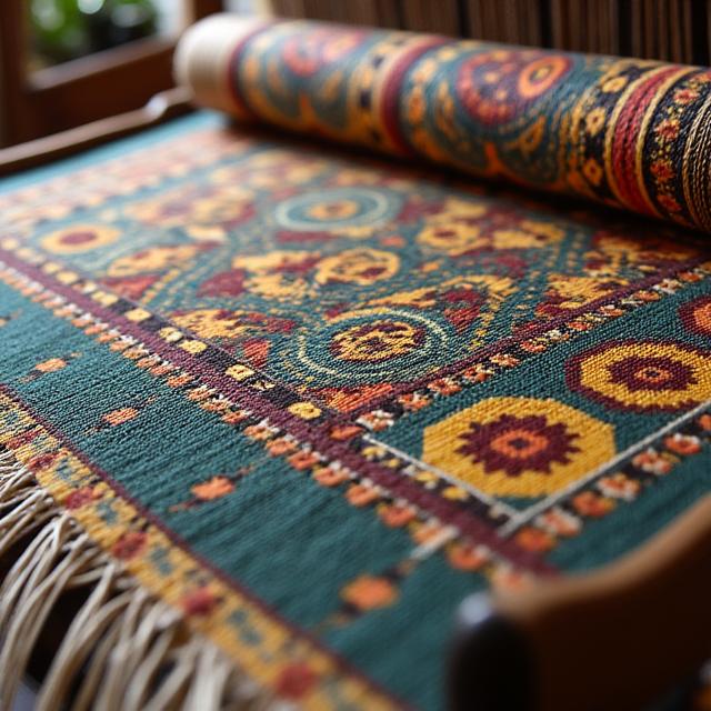 Patrones de tejido indígena colombiano en telar tradicional
